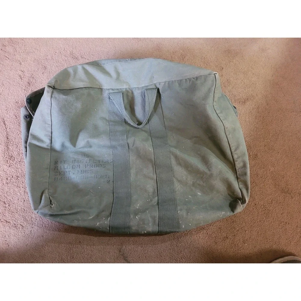 1965 Vietnam Era US Military Canvas Flyers Kit Bag Milcon Prods 21x16x11